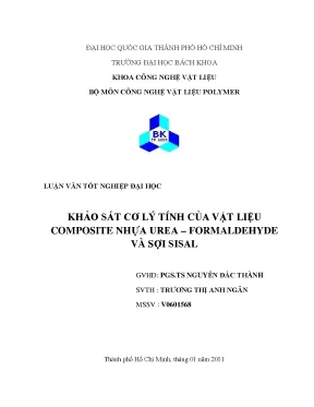 Khảo sát cơ lý tính của vật liệu composite nhựa urea formaldehydevà sợi sisal