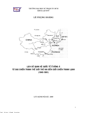 Lịch sử quan hệ quốc tế ở đông á từ sau chiến tranh thế giới thứ hai đến cuối chiến tranh lạnh 1945 1991