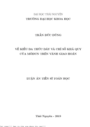 Về kiểu đa thức dãy và chỉ số khả quy của môđun trên vành giao hoán