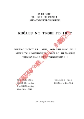 Nghiên cứu các yếu tố ảnh hưởng đến thị giá cổ phiếu của ngân hàng thương mại cổ phần á châu niêm yết trên sàn giao dịch chứng khoán hà nội