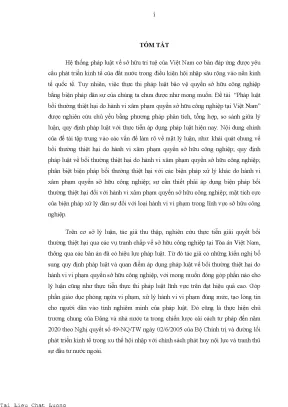 Pháp luật về bồi thường thiệt hại do hành vi xâm phạm quyền sở hữu công nghiệp tại việt nam