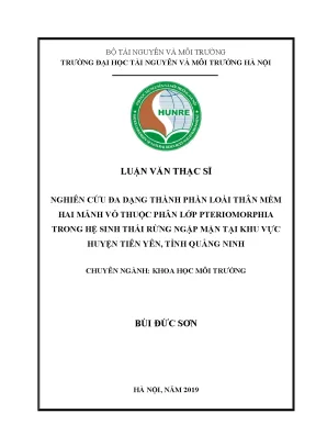 Nghiên cứu đa dạng thành phần loài thân mềm hai mảnh vỏ thuộc phân lớp pteriomorphia trong hệ sinh thái rừng ngập mặn tại khu vực huyện tiên yên tỉnh quảng ninh