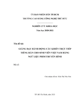 Giảng dạy hành động cầu khiến trực tiếp tiếng hàn cho sinh viên bằng ngữ liệu phim truyền hình