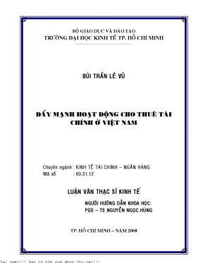 Đẩy mạnh hoạt động cho thuê tài chính ở việt nam