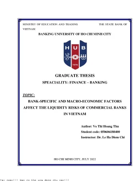 Bank specific and macro economic factors affect the liquidity risk of commercial banks in vietnam 2022