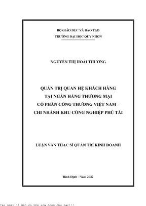 Quản trị quan hệ khách hàng tại ngân hàng thương mại cổ phần công thương việt nam chi nhánh khu công nghiệp phú tài