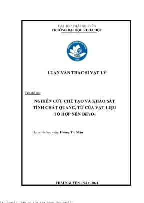 Nghiên cứu chế tạo và khảo sát tính chất quang từ của vật liệu tổ hợp nền bifeo3