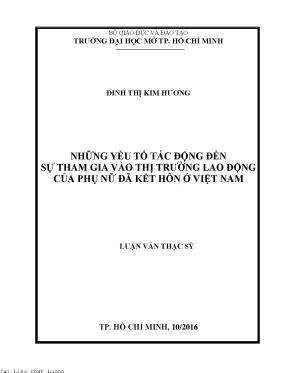 Những yếu tố tác động đến sự tham gia vào thị trường lao động của phụ nữ đã kết hôn ở việt nam