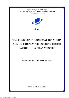 Tác động của thương mại đến nguồn vốn hỗ trợ phát triển chính thức ở các quốc gia nhận viện trợ
