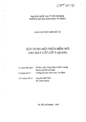 Xây dựng một phần mềm mới cho máy cắt lớp x quang