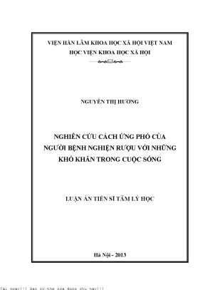 Nghiên cứu cách ứng phó của người bệnh nghiện rượu với những khó khăn trong cuộc sống