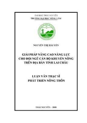 Giải pháp nâng cao năng lực cho đội ngũ cãn bộ khuyến nông trên địa bàn tỉnh lai châu