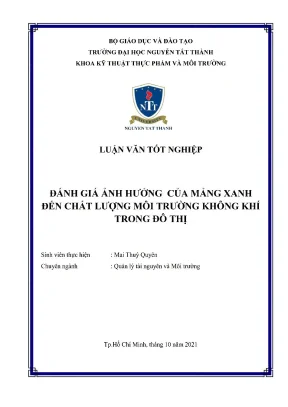 Đánh giá ảnh hưởng của mảng xanh đến chất lượng môi trường không khí trong đô thị