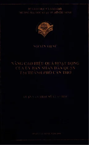 Nâng cao hiệu quả hoạt động của ủy ban nhân dân quận tại thành phố cần thơ