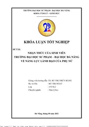 Nhận thức của sinh viên trường đại học sư phạm đại học đà nẵng về năng lực lãnh đạo của phụ nữ