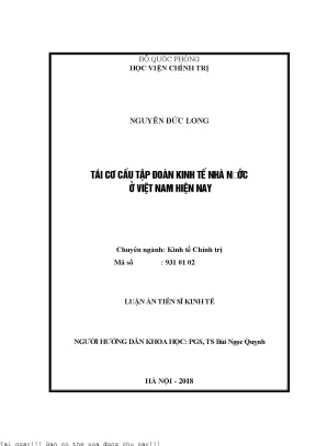 Tái cơ cấu tập đoàn kinh tế nhà nước ở việt nam hiện nay