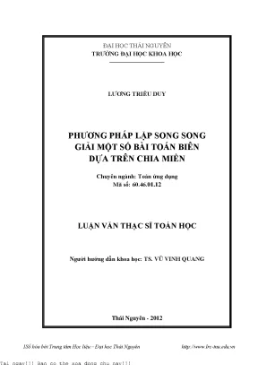Phương pháp lặp song song giải một số bài toán biên dựa trên chia miền