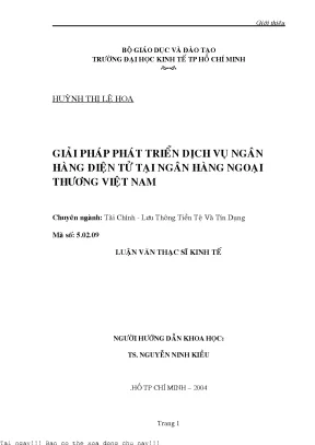 Giải phát triển dịch vụ ngân hàng điện tử tại ngân hàng ngoại thương việt nam