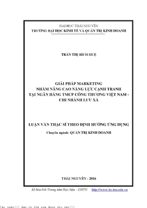 Giải pháp marketing nhầm nâng cao năng lực cạnh tranh tại ngân hàng thương mại việt nam chi nhánh lưu xá