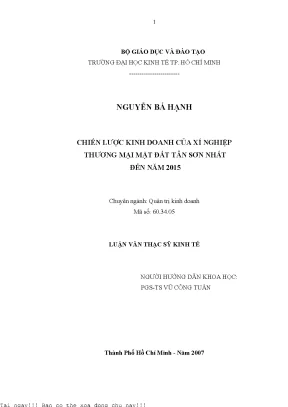 Chiến lược kinh doanh của xí nghiệp thương mại mặt đất tân sơn nhất