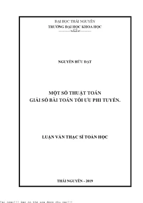Một số thuật toán giải số bài toán tối ưu phi tuyến