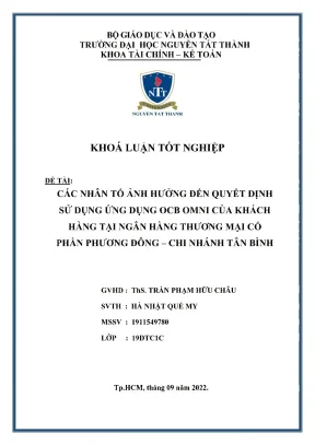 Các nhân tố ảnh hưởng đến quyết định sử dụng ứng dụng ocb omni của khách hàng tại ngân hàng thương mại cổ phần phương đông chi nhánh tân bình