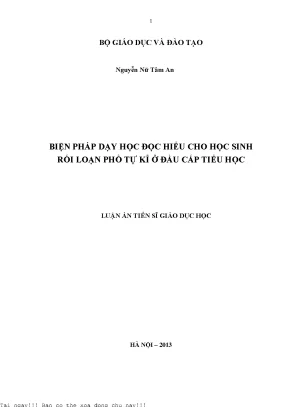 Biện pháp dạy học đọc hiểu cho học sinh rối loạn phổ tự kỉ ở đầu cấp tiểu học