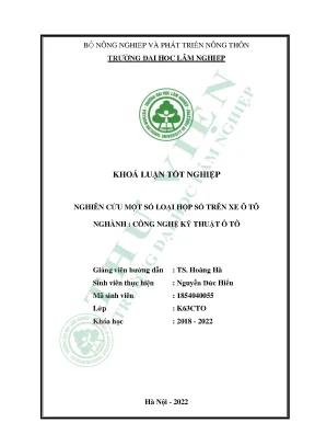 Nghiên cứu một số loại hộp số trên xe ô tô