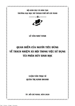 Quan điểm của người tiêu dùng về trách nhiệm xã hội trong việc sử dụng túi phân hủy sinh học