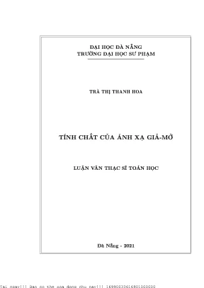 Tính chất của ánh xạ giả mở