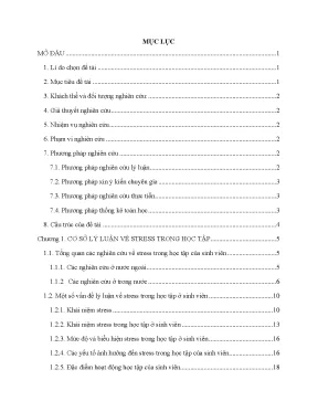 Stress trong học tập của sinh viên khoa sư phạm