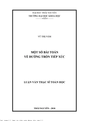 Một số bài toán về đường tròn tiếp xúc