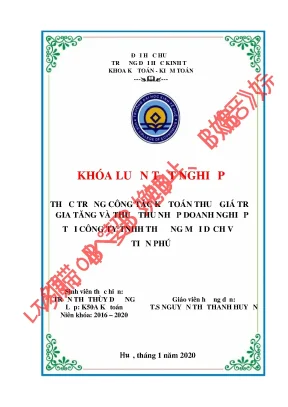 Thực trạng công tác kế toán thuế giá trị gia tăng và thuế thu nhập doanh nghiệp tại công ty tnhh thương mại dịch vụ tiến phú