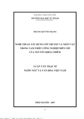 Nghệ thuật xây dựng cốt truyện và nhân vật trong nam triều công nghiệp diễn chí của nguyễn khoa chiêm
