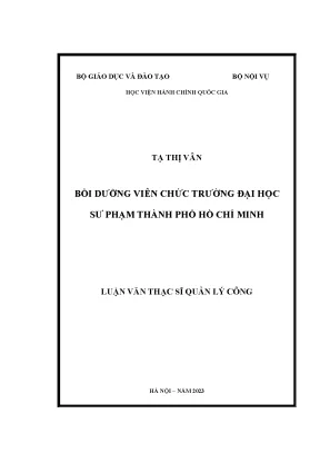 Bồi dưỡng viên chức trường đại học sư phạm thành phố hồ chí minh
