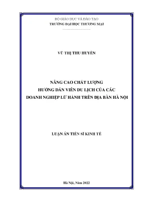 Nâng cao chất lượng hướng dẫn viên du lịch của các doanh nghiệp lữ hành trên địa bàn hà nội