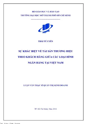 Sự khác biệt về tài sản thương hiệu theo khách hàng giữa các loại hình ngân hàng tại việt nam
