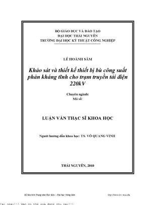 Khảo sát và thiết kế thiết bị bù công suất phản kháng tĩnh cho trạm truyền tải điện 220kv