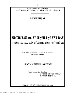 Những vấn đề về mạch lạc văn bản trong bài làm văn của học sinh