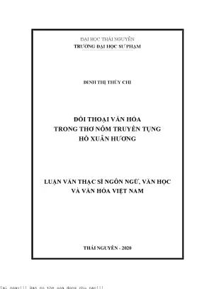 Đối thoại văn hóa trong thơ nôm truyền tụng hồ xuân hương