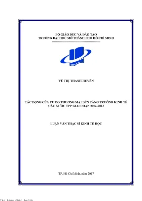 Tác động của tự do thương mại đến tăng trưởng kinh tế các nước tpp giai đoạn 2004 2013