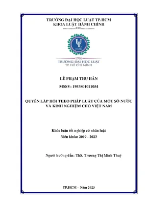 Quyền lập hội theo pháp luật của một số nước và kinh nghiệm cho việt nam