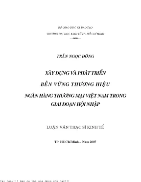 Xây dựng và phát triển bền vững thương hiệu ngân hàng thương mại việt nam trong giai đoạn hội nhập