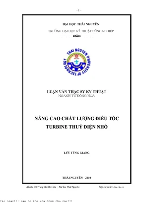 Nâng cao chất lượng điều tốc turbine thủy điện nhỏ