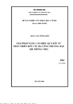 Giải pháp nâng cao hiệu quả đầu tư phát triển kết cấu hạ tầng thương mại hệ thống chợ