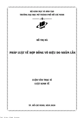 Pháp luật về hợp đồng vô hiệu do nhầm lẫn
