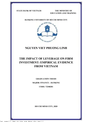 The impact of leverage on firm investment  empirical evidence from vietnam bachelor thesis of banking and finance