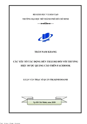 Các yếu tố tác động đến thái độ đối với thương hiệu được quảng cáo trên facebook