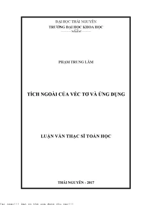 Tích ngoài của véc tơ và ứng dụng