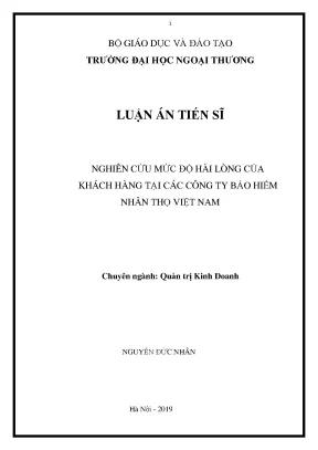 Nghiên cứu mức độ hài lòng của khách hàng tại các doanh nghiệp bảo hiểm nhân thọ việt nam